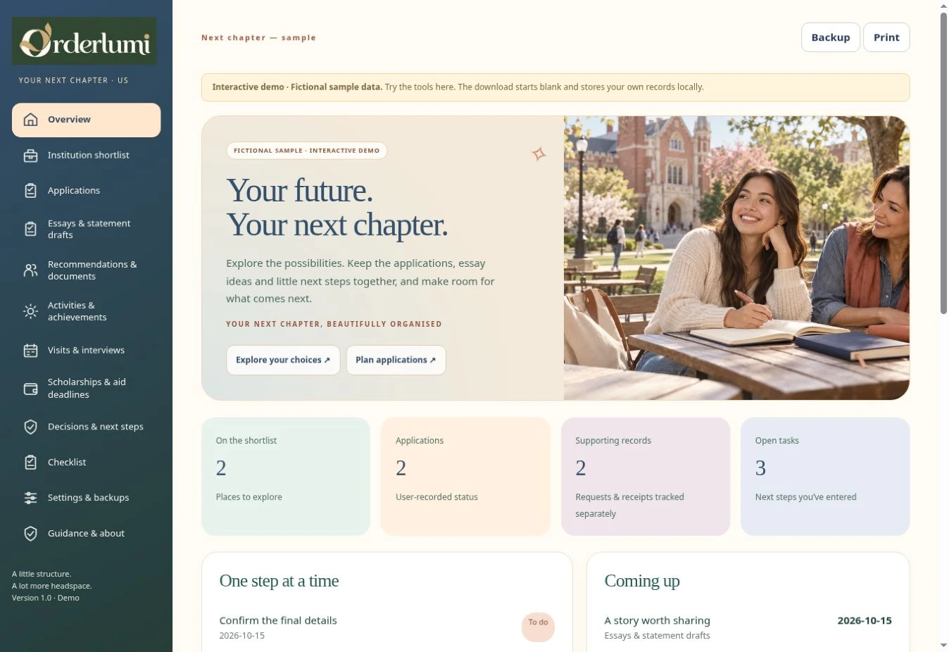 Actual College Application Tracker — US — Your next chapter