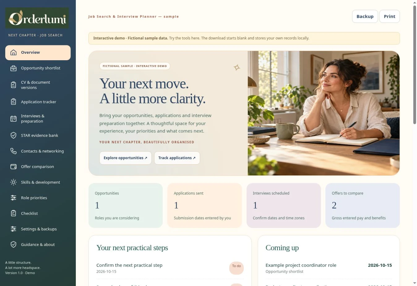 Actual Job Search & Interview Planner — Your next move