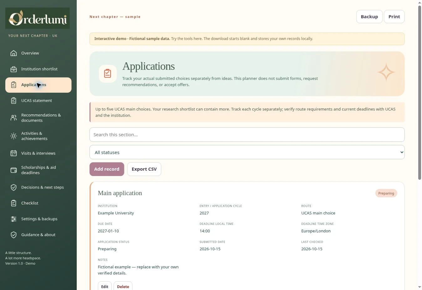 Actual University Application Tracker — UK — Applications & deadlines