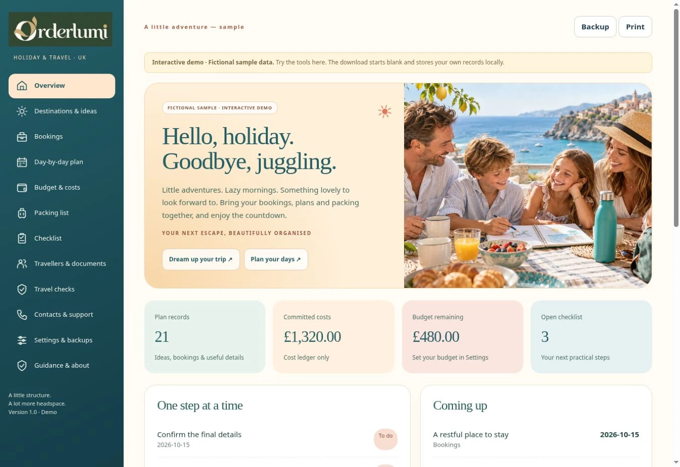 Actual Holiday & Travel Planner — UK — Your holiday, together