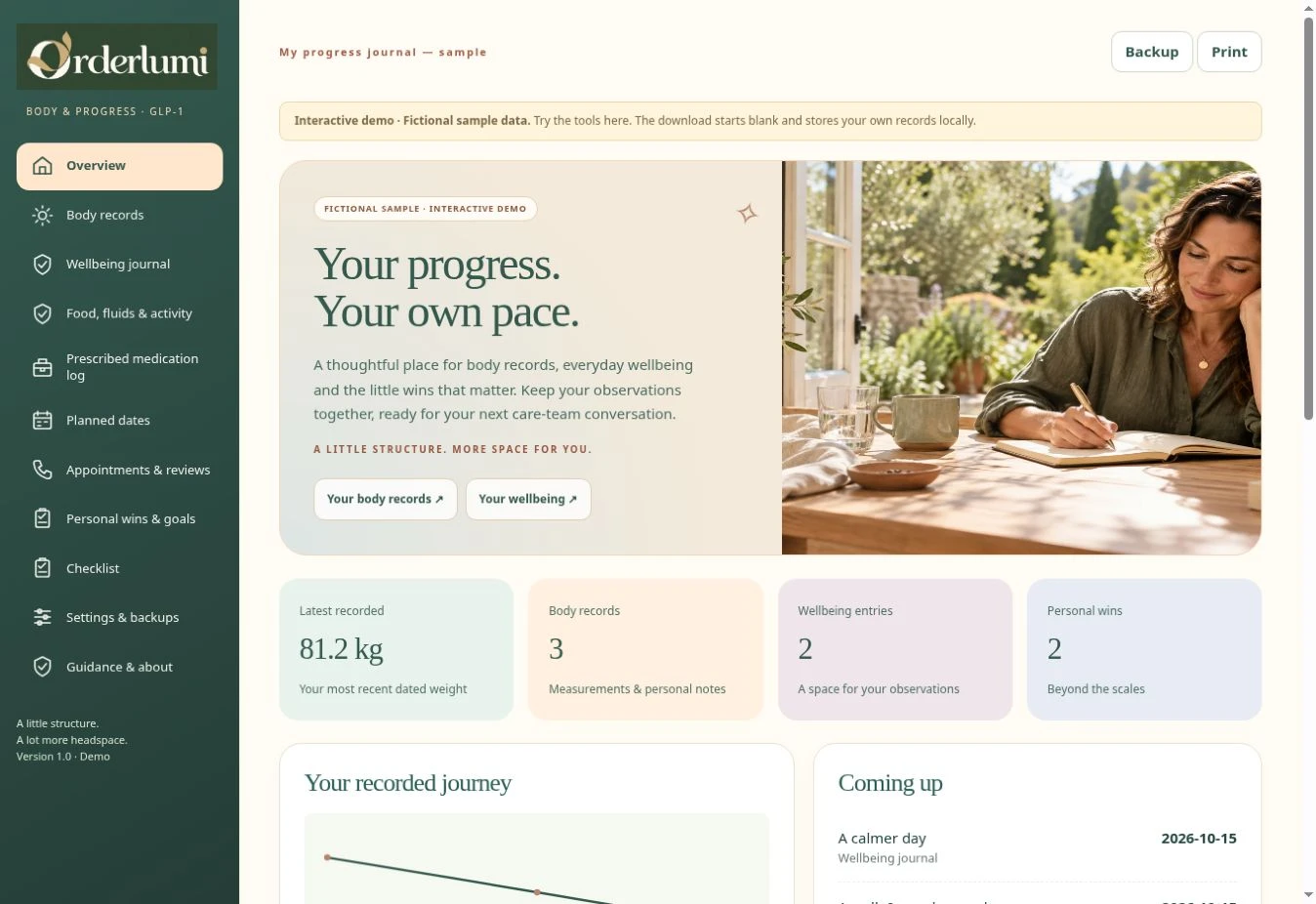 Genuine GLP-1 journal — Your progress, at your pace